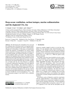 Deep ocean ventilation, carbon isotopes, marine sedimentation and