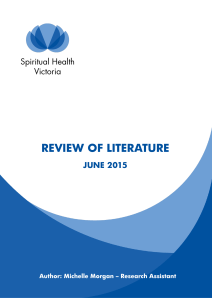 review of literature - Spiritual Health Victoria