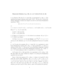 Homework Solution 5 (p. 331, 2, 4, 6, 7,10,13,17,19, 21, 23) 2. (a