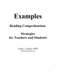 Secondary Reading Comprehension | Examples