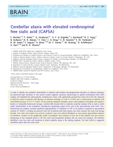 Cerebellar ataxia with elevated cerebrospinal free sialic acid