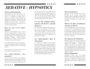 Sedative Hypnotics - LSU Health New Orleans