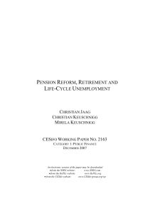 pension reform, retirement and life