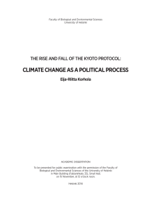 The rise and fall of the kyoto protocol: climate change as a political