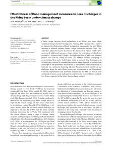 Effectiveness of flood management measures on peak discharges in