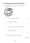 Biology practice questions for induction test 2016