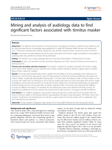 Mining and analysis of audiology data to find significant factors