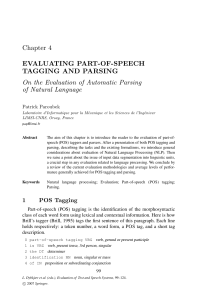 EVALUATING PART-OF-SPEECH TAGGING AND PARSING On the