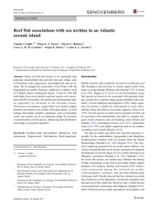 Reef fish associations with sea urchins in an Atlantic