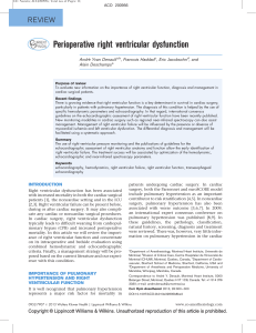 Perioperative right ventricular dysfunction