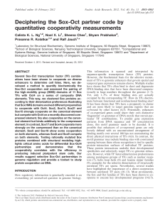 Deciphering the Sox-Oct partner code by quantitative cooperativity