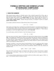 formula writing and nomenclature of inorganic compounds
