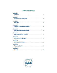 TABLE OF CONTENTS - Society for Industrial and Applied
