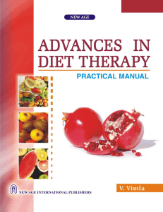 Advances in Diet Therapy.