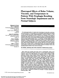 Pharyngeal Effects of Bolus Volume, Viscosity