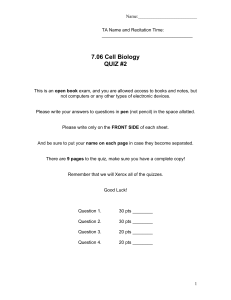 7.06 Cell Biology QUIZ #2