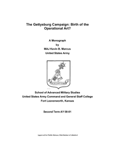 The Gettysburg Campaign: Birth of the Operational Art?