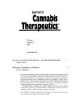 Journal of Cannabis Therapeutics, Vol. 1 - cannabis