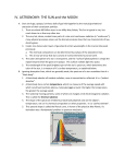 IV. ASTRONOMY: THE SUN and the MOON