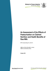 An Assessment of the Effects of Pasteurisation on Claimed