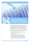 Topic guide 5.4: Chemical behaviour of organic compounds