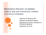 Research Project Planning: Sample Size and Statistical Power