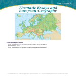 Thematic Essays and European Geography
