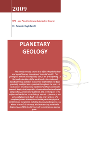Planetary Geology - Max Planck Institute for Solar System Research