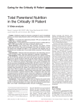 Total Parenteral Nutrition in the Critically Ill Patient