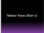 Matter Notes (Part 1)