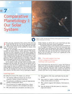 Compartive Planetology I: Our Solar. System