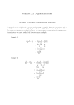 Worksheet 2.3 Algebraic Fractions