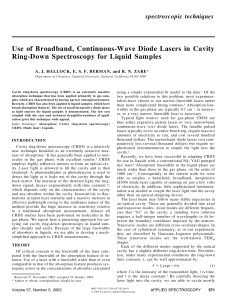 Use of Broadband, Continuous-Wave Diode Lasers in Cavity Ring