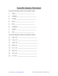 Scientific Notation Worksheet