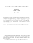 Resource Allocation and Productivity in Agriculture