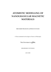 atomistic modelling of nanogranular magnetic materials