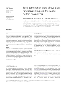 Seed germination traits of two plant functional