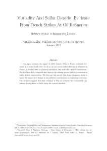 Morbidity And Sulfur Dioxide: Evidence From French Strikes At Oil