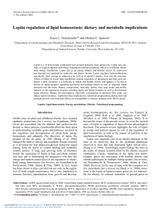 Leptin regulation of lipid homeostasis: dietary and metabolic