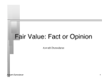 Fair Value: Fact or Opinion