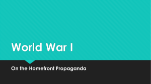 WWI on the Homefront PowerPoint