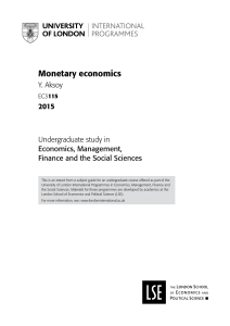 Monetary economics - University of London International Programmes