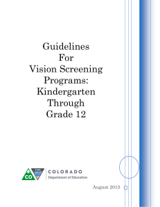 Guidelines For Vision Screening Programs: Kindergarten