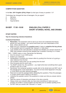 08-sep. 17:00 -18:00 english (fal) paper 2: short stories