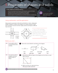 5 Properties of shapes and solids