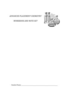 advanced placement chemistry workbook and note set