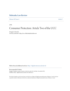 Consumer Protection: Article Two of the UCC