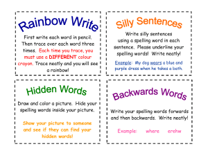 Write each of your spelling words.