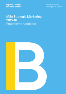 MSc Strategic Marketing 2015-16 Programme handbook