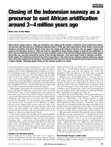 Closing of the Indonesian seaway as a precursor to east